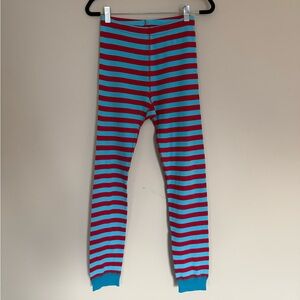 Hanna Andersson Striped Red & Blue Organic Cotton Long John Pajama Bottoms Sz 12